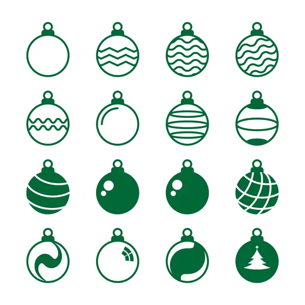 Cristmas bola icono conjunto vector ilustración — Vector de stock