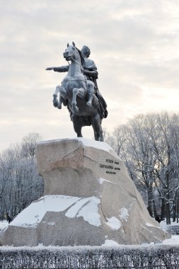 St. Petersburg, Rusya - 09 Ocak 2016: Peter Anıtı