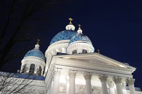 세인트 피터 스 버그, 러시아에서 Troitsky 대성당의 야경 — 스톡 사진