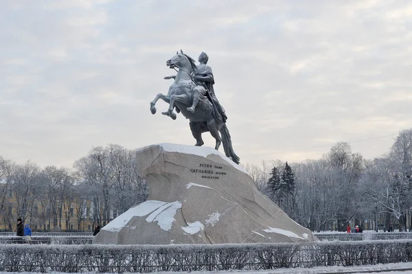 St. Petersburg, Rusland - 09 januari 2016: monument van Peter — Stockfoto