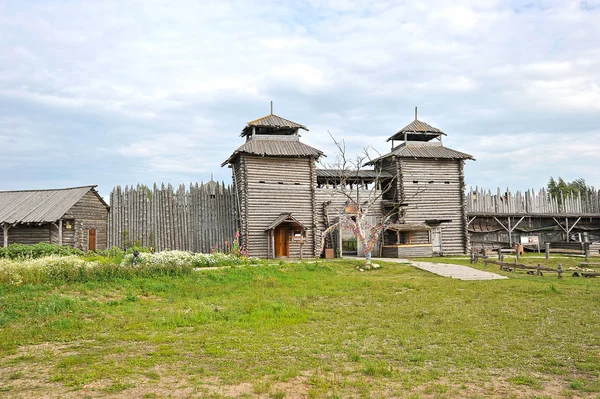 Ingången till den gamla trä fästning i Suzdal, Ryssland — Stockfoto