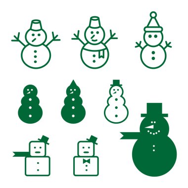 kardan adam - vektör simgeleri ayarla