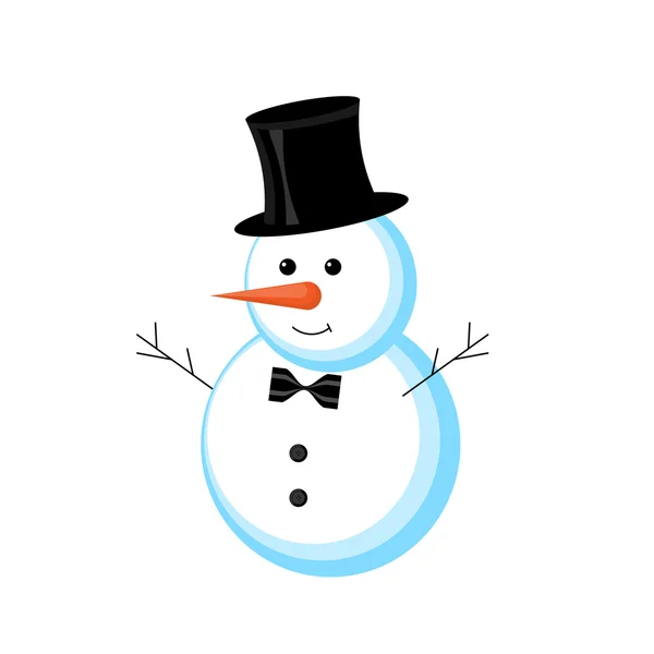 Snowman wektor ilustracja na białym tle — Wektor stockowy