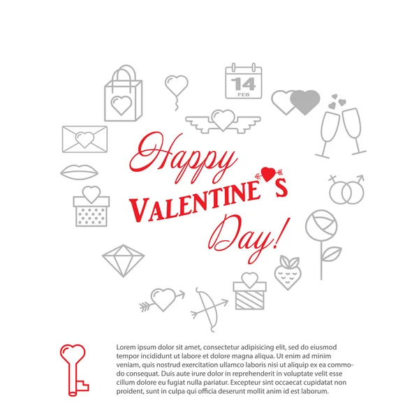 Cartão de felicitações Feliz Dia dos Namorados — Vetor de Stock