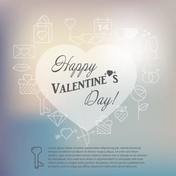 Greeting card happy Valentine's day — Stock Vector