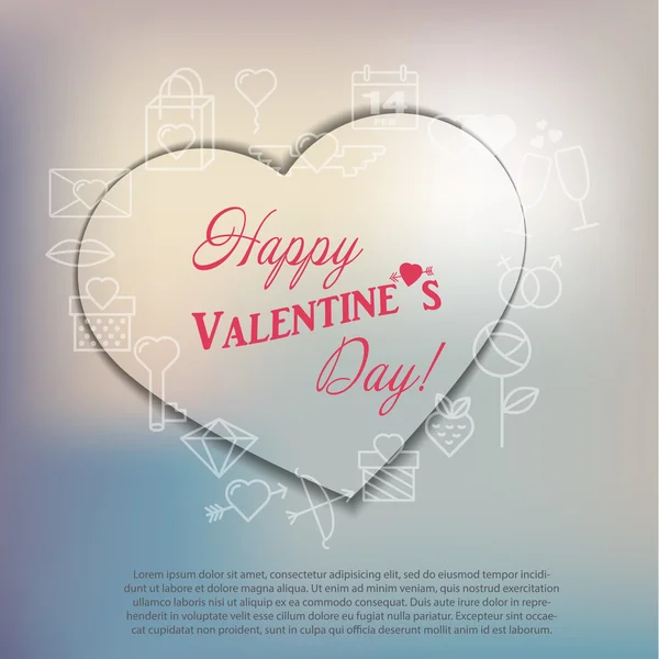 Greeting card happy Valentine's day — Stock Vector