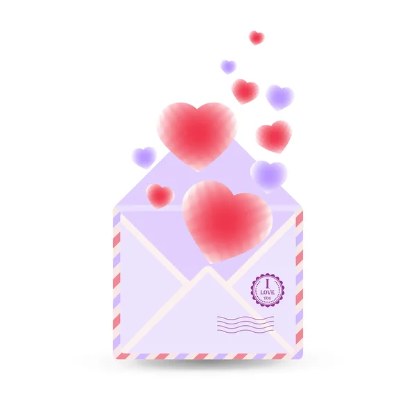 Postal del día de San Valentín con viejo sobre retro vector — Archivo Imágenes Vectoriales