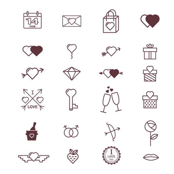 Set de iconos del día de San Valentín — Vector de stock