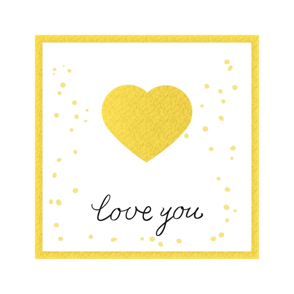 Gold foil heart, love collection. Invitation, wedding card, vale — Wektor stockowy