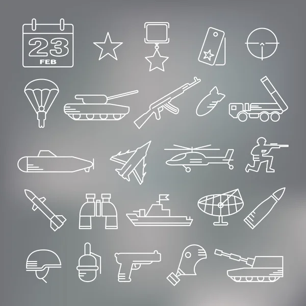 icon set for February 23 - Army icons on a camouflage background