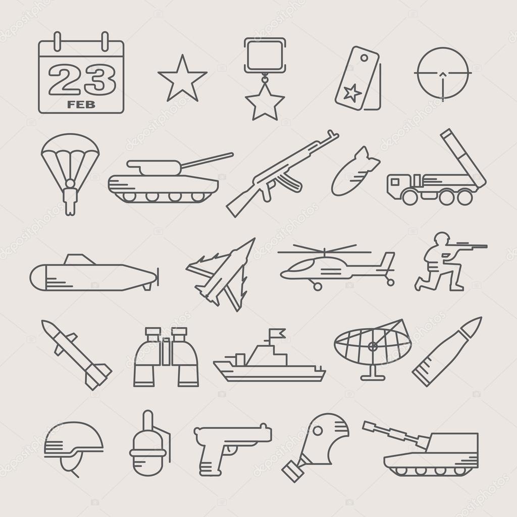 icon set for February 23 - Army icons