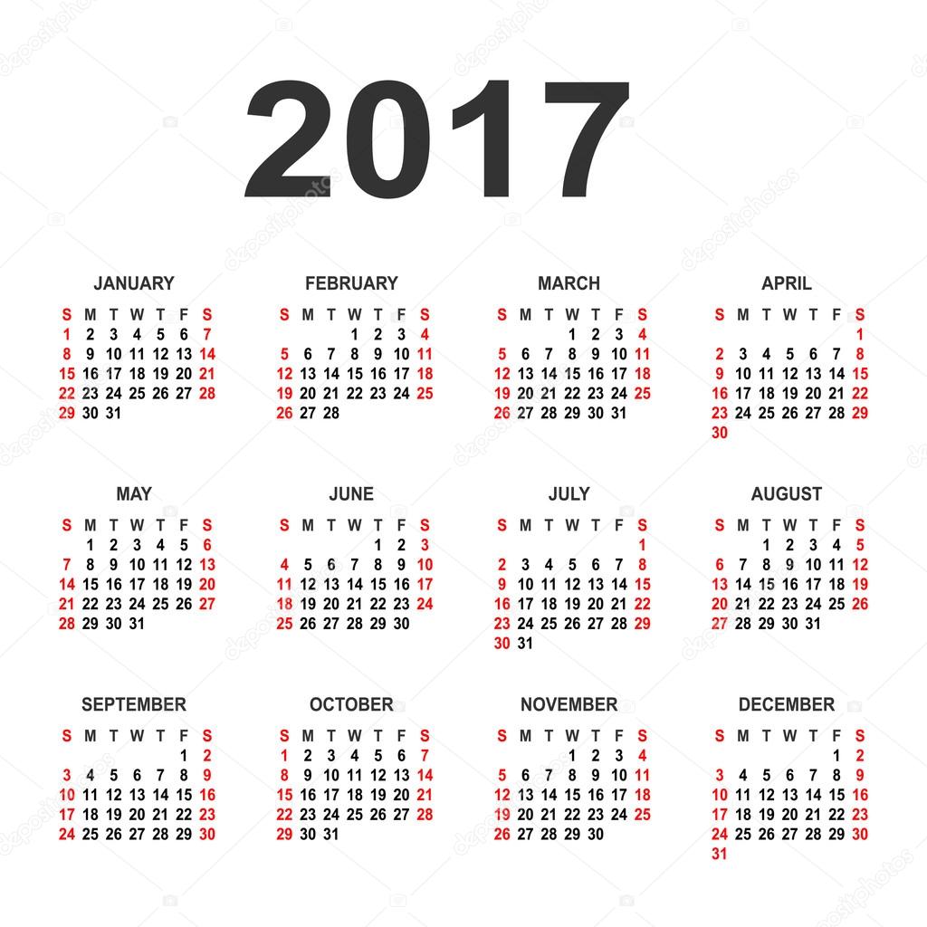 Photography Calendar 2017 : Calendar for on white background vector circle Photography Calendar 2017 : Calendar for on white background vector circle