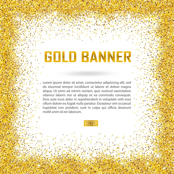 Gold vector banner on white background. — Stock Vector