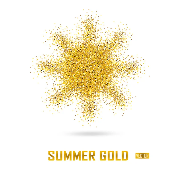 Summer gold vector banner on white background. — Stockový vektor