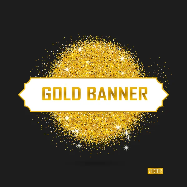 Gold Vektor Banner auf schwarzem Hintergrund. — Stockvektor