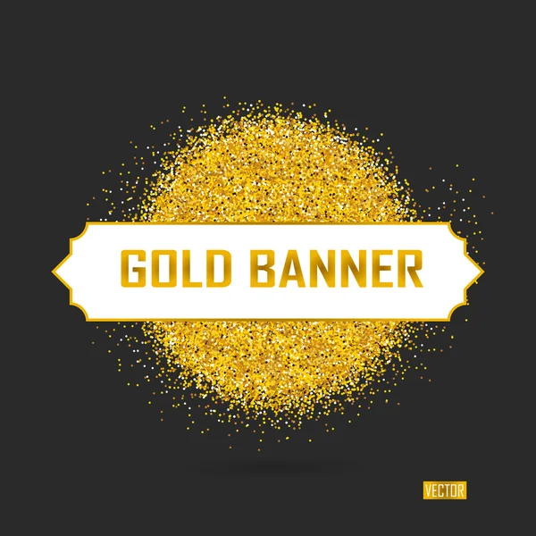 Gold Vektor Banner auf schwarzem Hintergrund. — Stockvektor