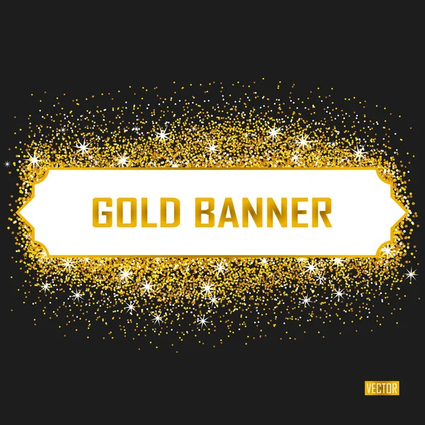 Gold Vektor Banner auf schwarzem Hintergrund. — Stockvektor