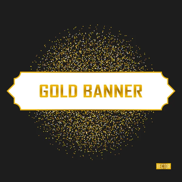 Gold Vektor Banner auf schwarzem Hintergrund. — Stockvektor