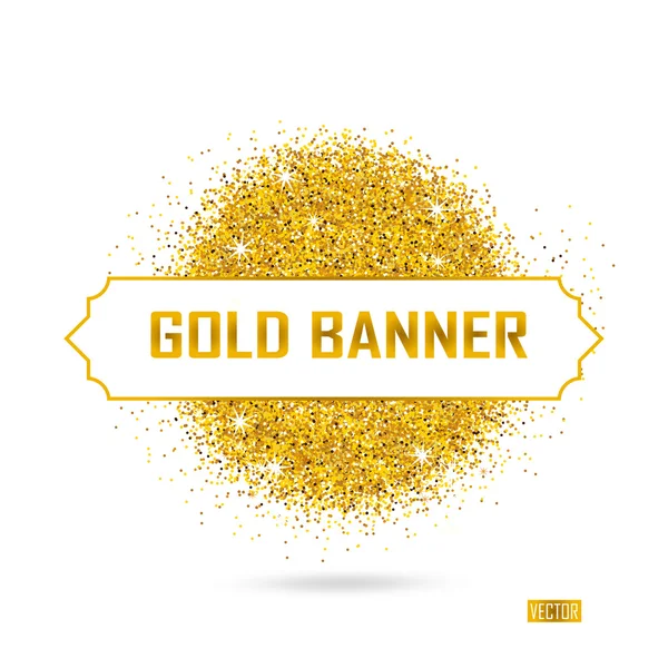 Gold vector banner on white background. — Stockvector