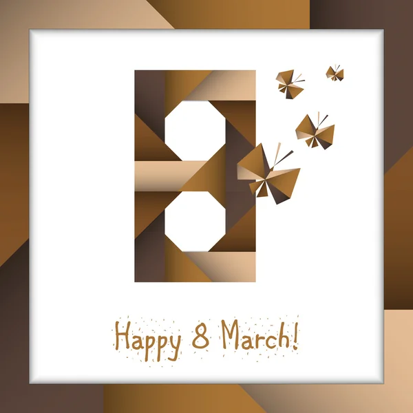Postal feliz 8 de marzo (diseño de la tarjeta de felicitación para W Internacional — Archivo Imágenes Vectoriales
