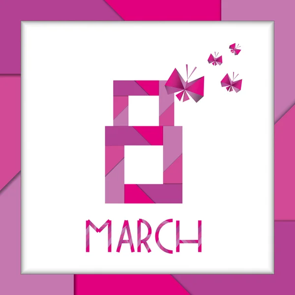 Postal feliz 8 de marzo (Día Internacional de la Mujer) ) — Vector de stock