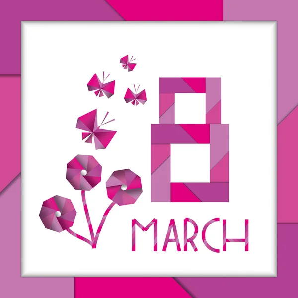 Postal feliz 8 de marzo (Día Internacional de la Mujer) ) — Vector de stock