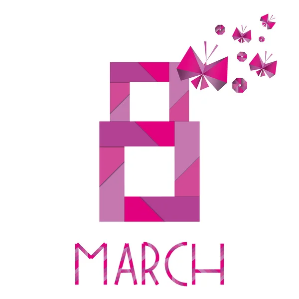 Postal feliz 8 de marzo (Día Internacional de la Mujer) ) — Archivo Imágenes Vectoriales
