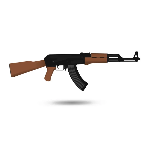Kalaşnikof Ak-47 tüfek vektör Illustration. Weapo — Stok Vektör