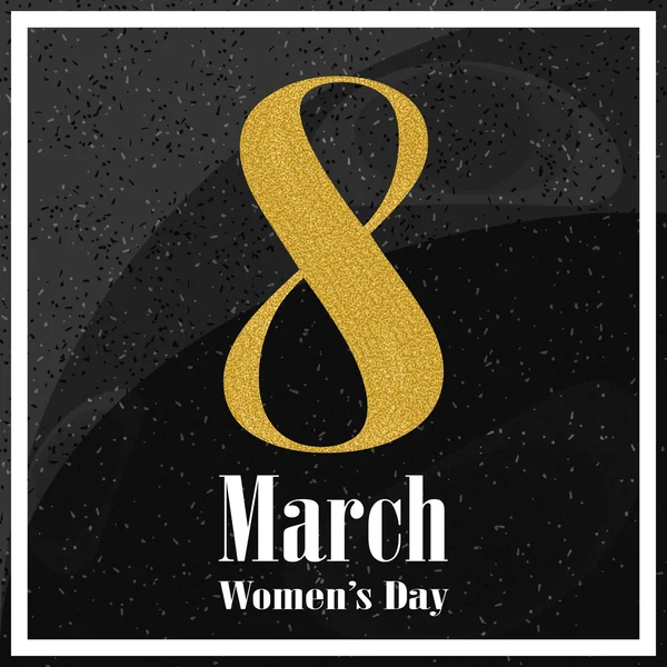 La tarjeta de felicitación con 8 de marzo - el día internacional de la mujer . — Vector de stock