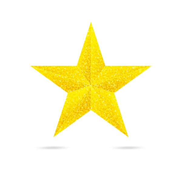 Beyaz arka plan üzerinde tek altın yıldız Parlatıcı — Stok Vektör