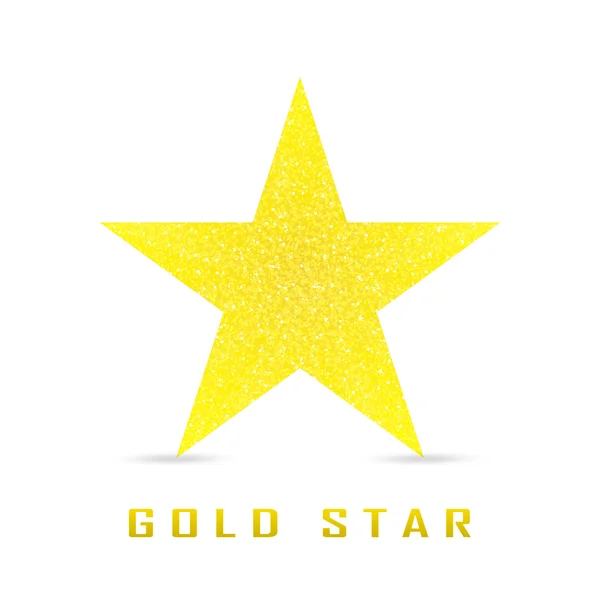 Beyaz arka plan üzerinde tek altın yıldız Parlatıcı — Stok Vektör