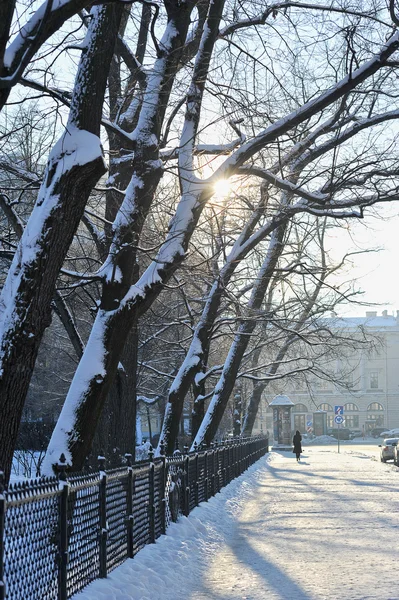 Winterverlassene Straße — Stockfoto