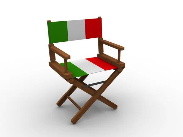 Chaise en bois avec drapeau italien — Photo