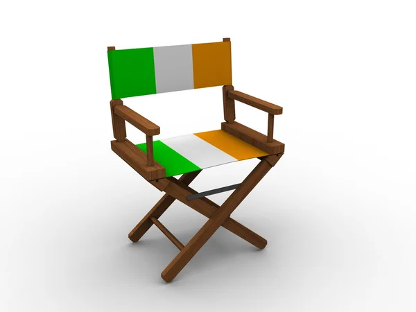 Chaise en bois avec drapeau irlandais — Photo