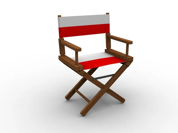 Wooden Chair with Poland flag — Stock Photo, Image