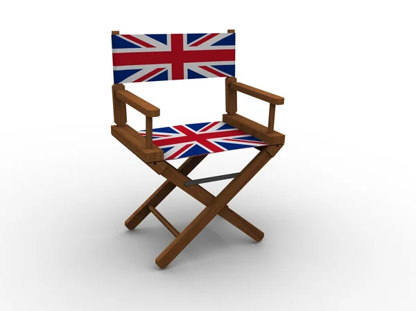 Wooden Chair with UK Flag — Stock Photo, Image