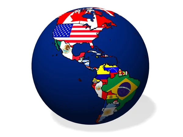 Abstract Globe with flags — Stock Photo, Image