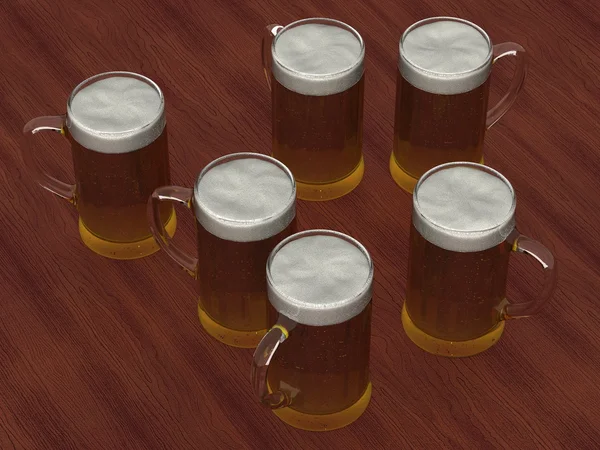 Several beer glasses — Stock Photo, Image