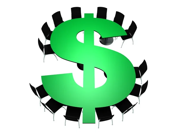 Conference room Table in the shape of Dollar — Stock Photo, Image