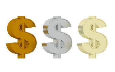 Amerikan Doları sembolü - üç değerli metaller