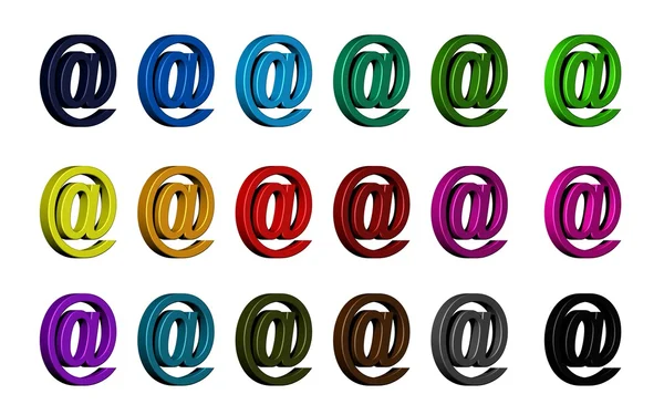 Email symbol in various colors — Stock Photo, Image