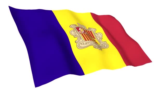 Bandera animada de Andorra — Vídeo de stock