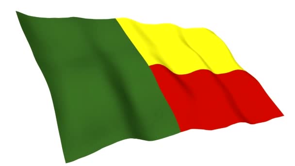 Geanimeerde vlag van Benin — Stockvideo