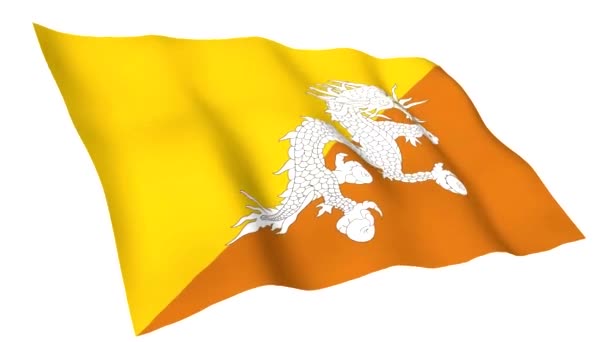 Мультипликационный флаг Бутана — стоковое видео
