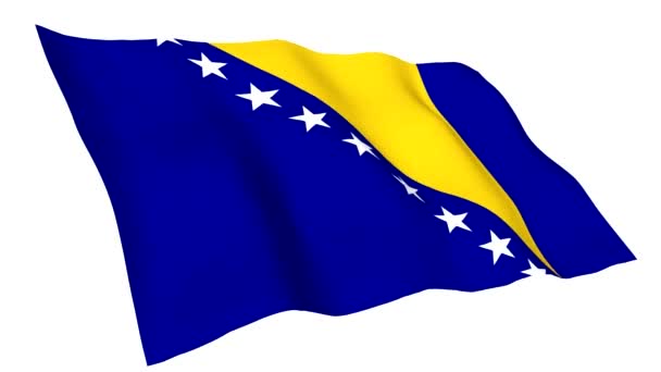 Bandera animada de Bosnia y Herzegovina — Vídeos de Stock