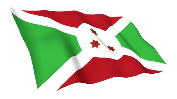 Bandera animada de Burundi — Vídeos de Stock