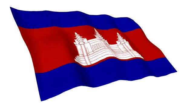 Geanimeerde vlag van Cambodja — Stockvideo