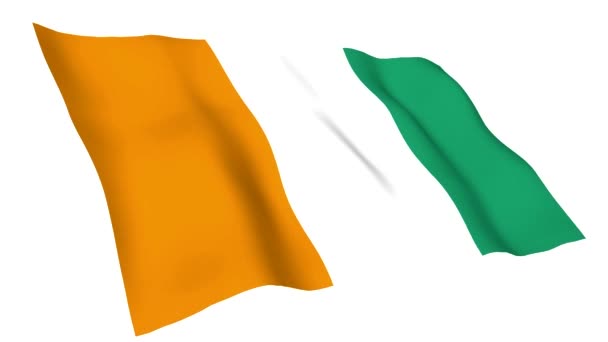 Animated flag of Cote d'Ivoire — Stock Video