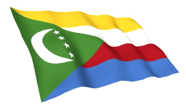 Bandeira animada de Comores — Vídeo de Stock