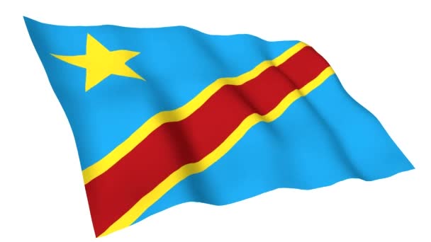 Bandeira animada de República Democrática do Congo — Vídeo de Stock
